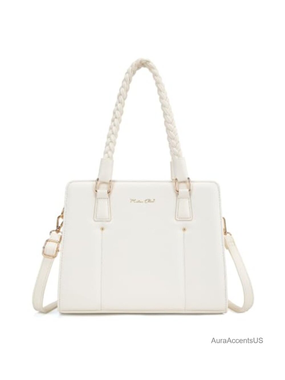Soft Vegan Leather Tote Bag Multi Compartment Shoulder Purse Crossbody Strap